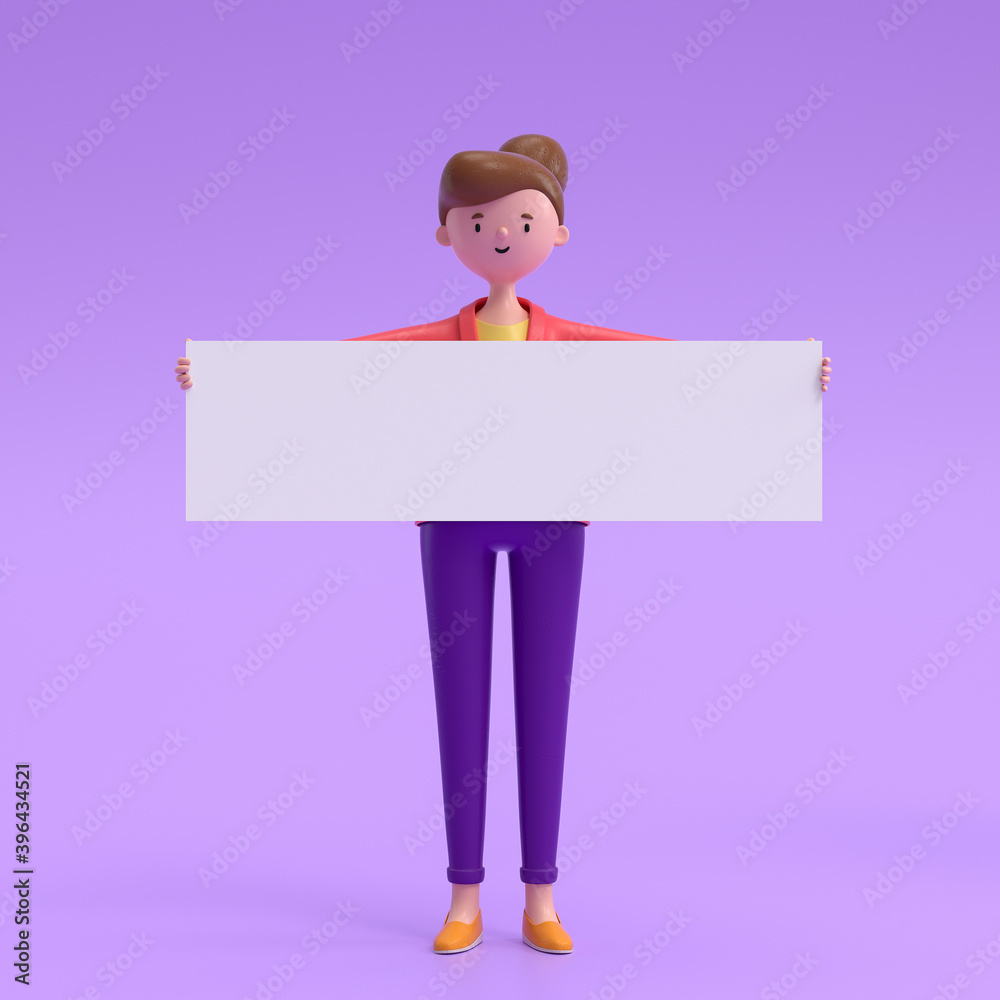 Cartoon characters holding an empty white placard for insert a concept.3d rendering,conceptual image. Cartoon characters holding an empty white placard for insert a concept.3d rendering,conceptual image.