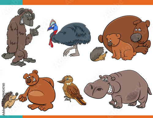 cartoon funny animal characters set