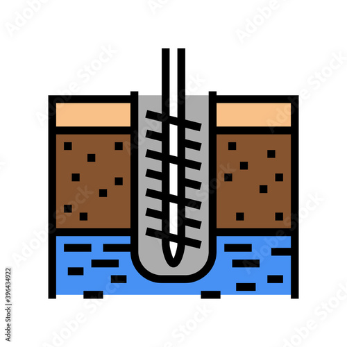 ground drilling color icon vector. ground drilling sign. isolated symbol illustration