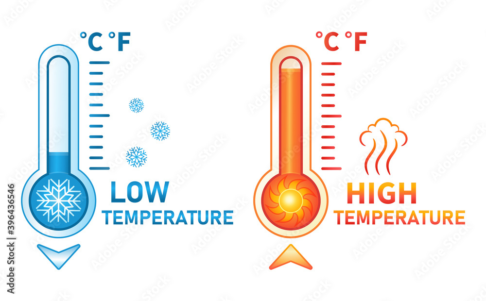 Cold warm thermometer temperature weather Vector Image