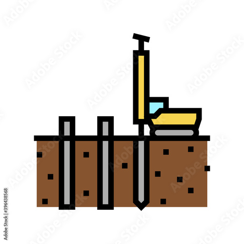 pile driving color icon vector. pile driving sign. isolated symbol illustration