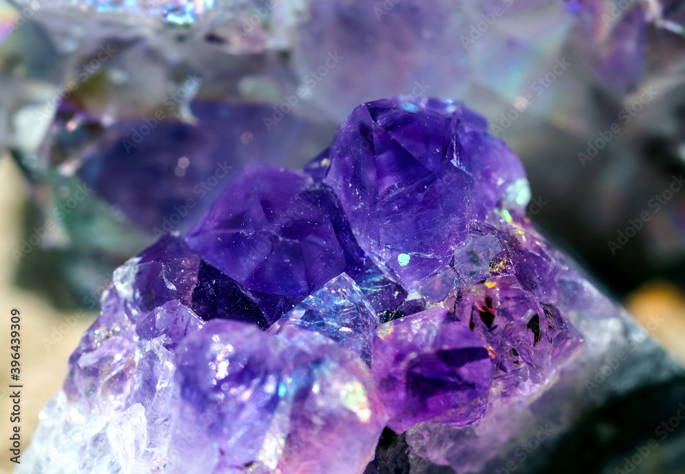 Fototapeta premium Beautiful crystal magic amethyst gem stone.