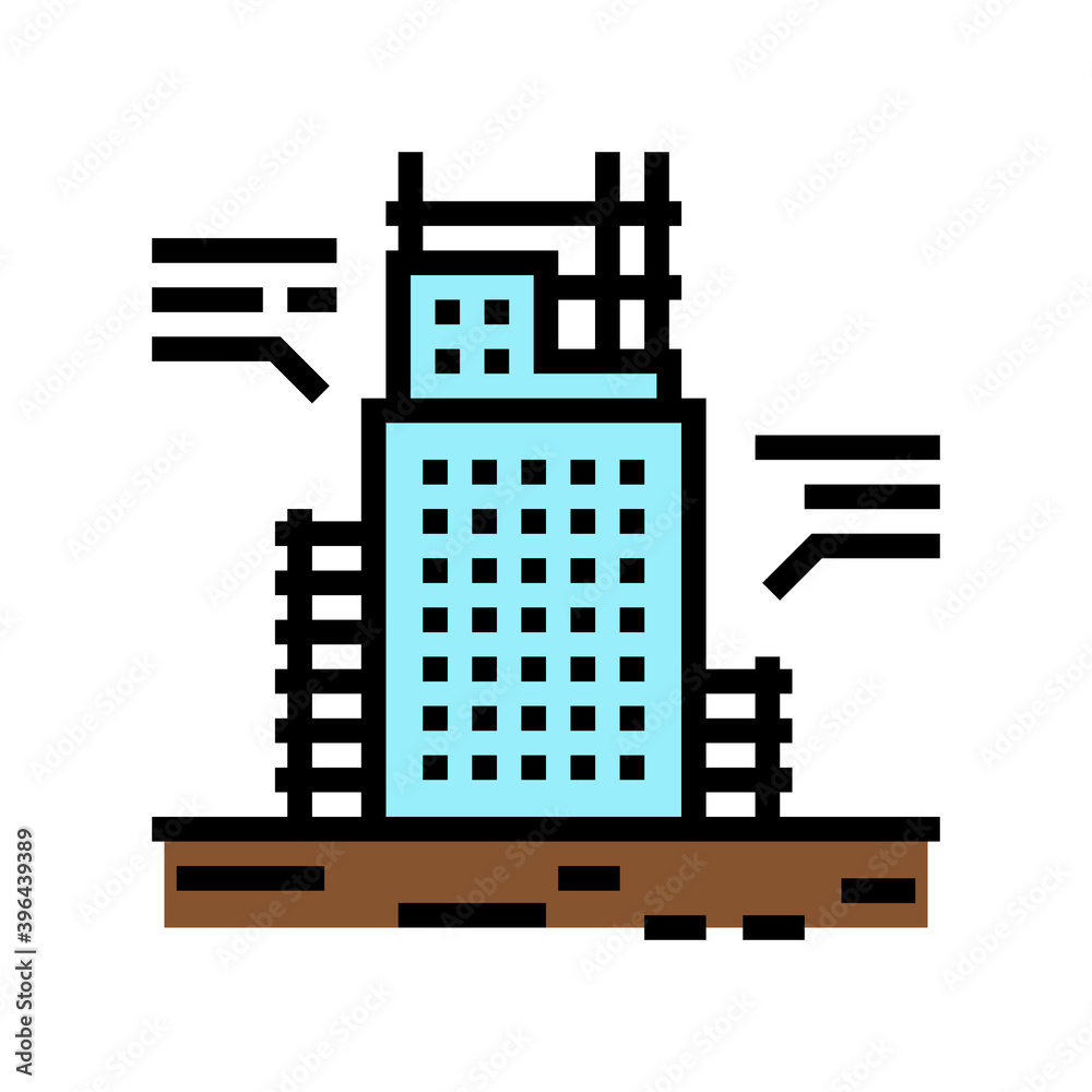 Obraz premium building engineering color icon vector. building engineering sign. isolated symbol illustration