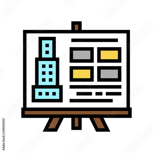 building design presentation color icon vector. building design presentation sign. isolated symbol illustration