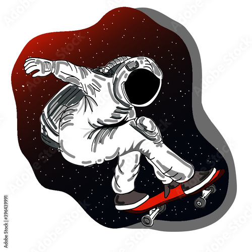 Astronauta en patineta 