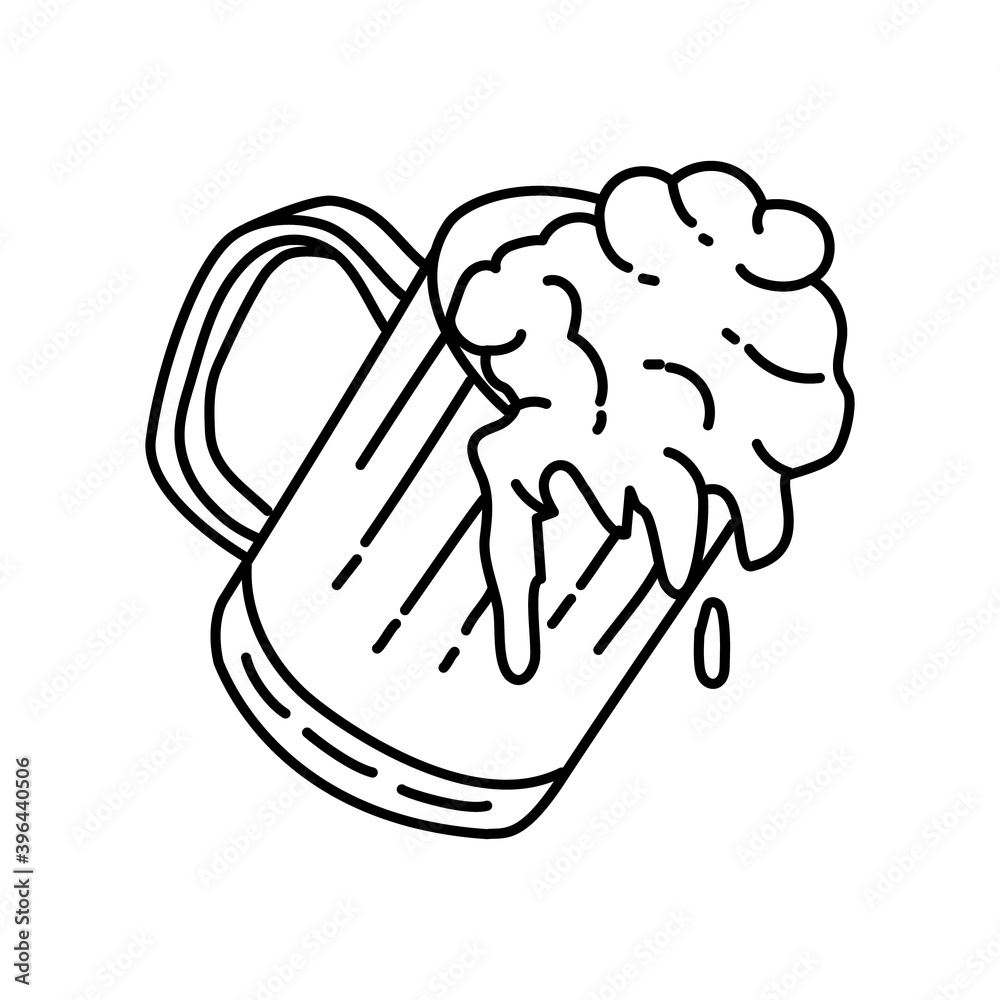 Beer Icon. Doodle Hand Drawn or Outline Icon Style Beer Icon. Doodle Hand Drawn or Outline Icon Style