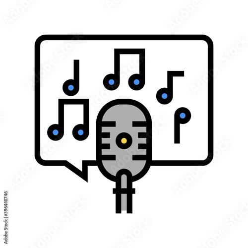 live music on radio channel color icon vector. live music on radio channel sign. isolated symbol illustration
