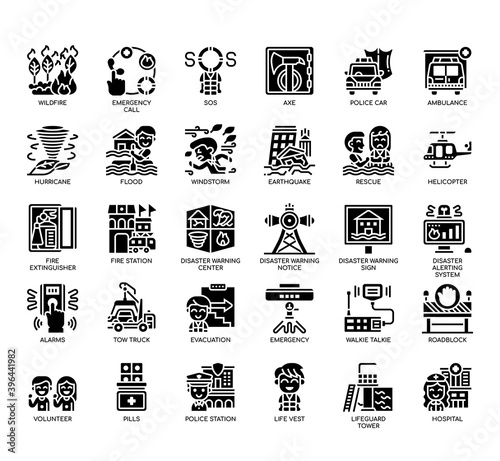 Set of Emergencies thin line and pixel perfect icons for any web and app project.