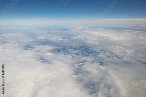 Clouds seen from above on a plane flight