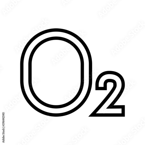 o2 oxygen line icon vector. o2 oxygen sign. isolated contour symbol black illustration