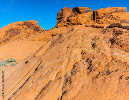 Sandstone Slickrock Hills on The Atlatl Scenic Loop Road, Valley of Fire State Park, Nevada, USA photo