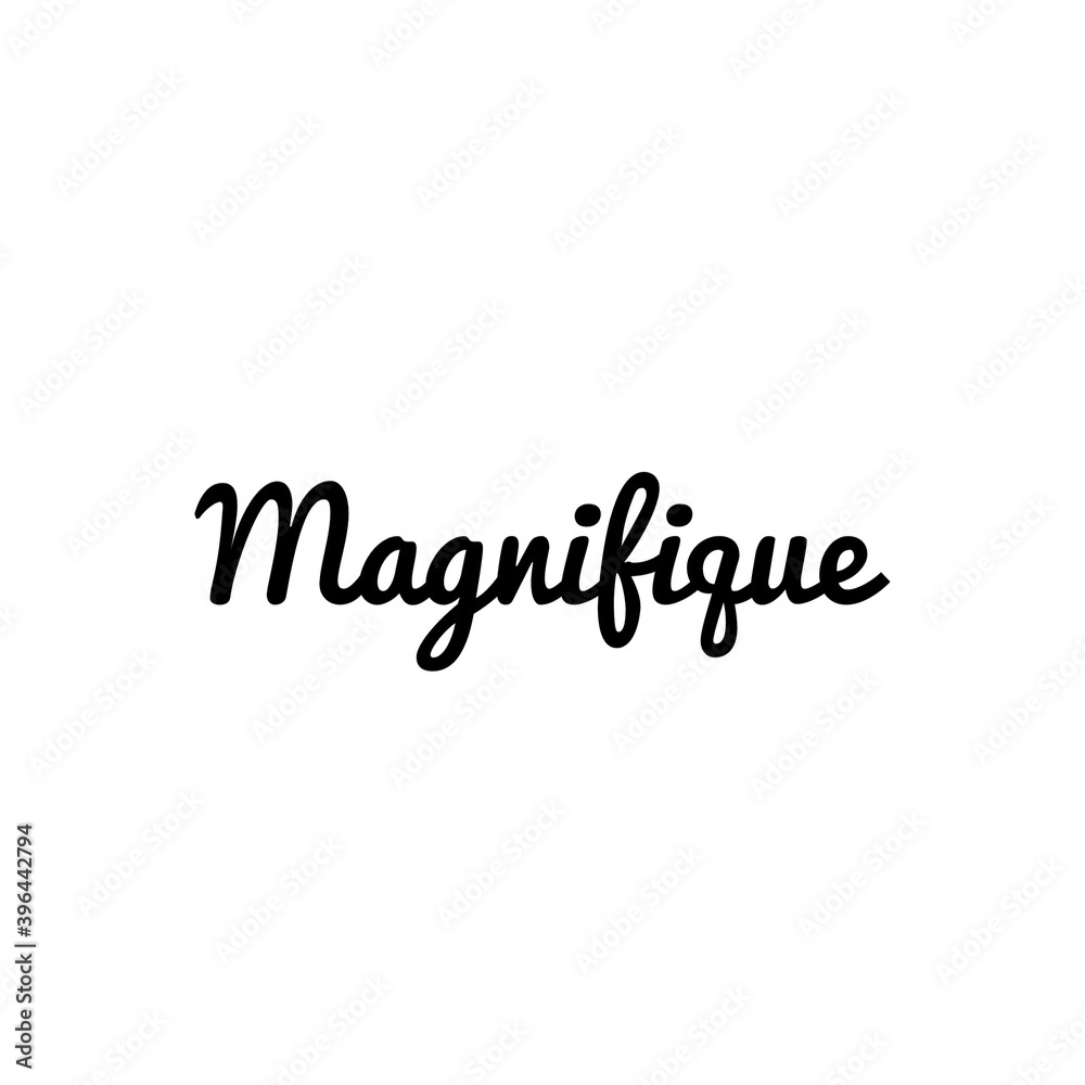 ''Magnifique'' (''Magnificent'' in french) Lettering ''Magnifique'' (''Magnificent'' in french) Lettering