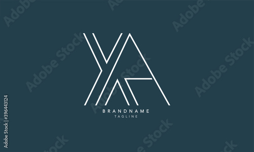 Alphabet letters Initials Monogram logo YA, AY, Y and A