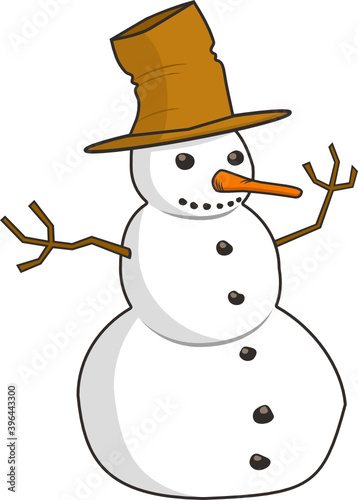 snowman with a broom