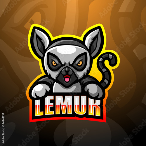 Lemur mascot esport logo design