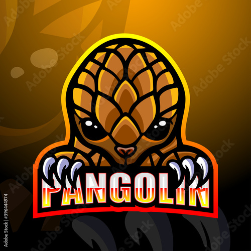 Pangolin mascot esport logo design