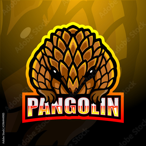 Pangolin mascot esport logo design