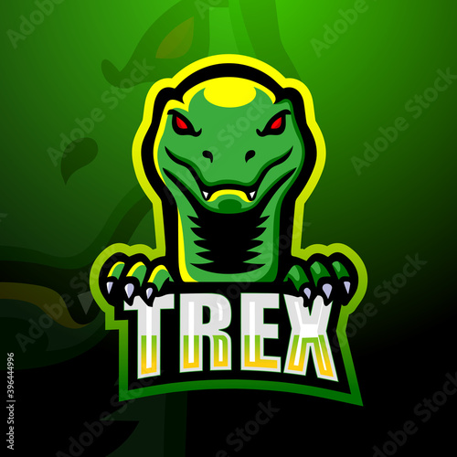 Dinosaur t-rex mascot logo design