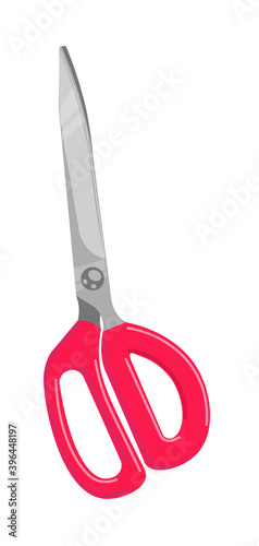 Vector stainless steel shear isolated on white background