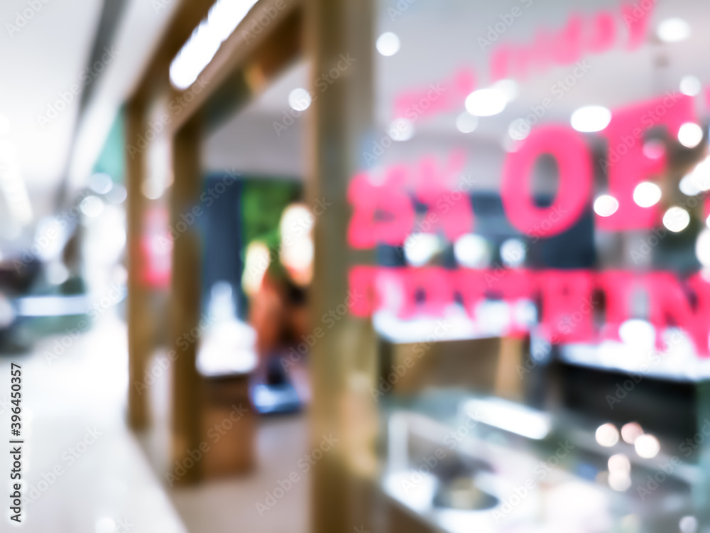Fotografie Abstract Shopping mall background with bokeh