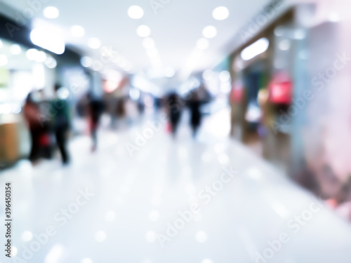 Abstract Shopping mall background with bokeh