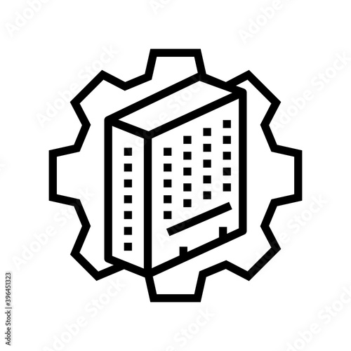building process line icon vector. building process sign. isolated contour symbol black illustration