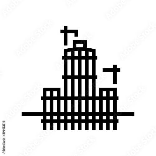 building skyscraper skeleton line icon vector. building skyscraper skeleton sign. isolated contour symbol black illustration
