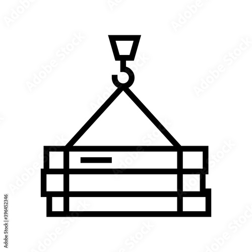 building materials transportation line icon vector. building materials transportation sign. isolated contour symbol black illustration
