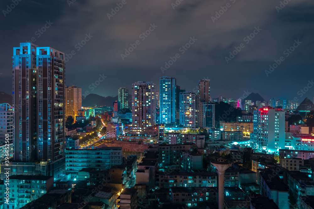 urban city night scene