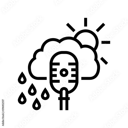 weather radio channel line icon vector. weather radio channel sign. isolated contour symbol black illustration