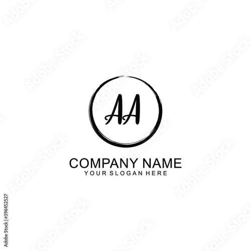 Initial AA Handwriting, Wedding Monogram Logo Design, Modern Minimalistic and Floral templates for Invitation cards	