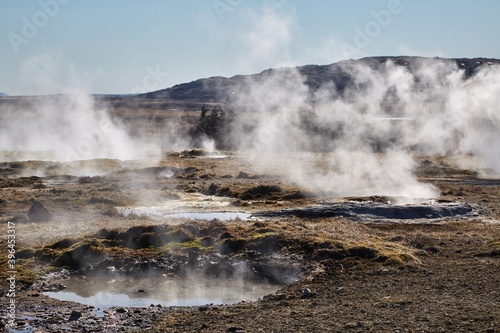 Geothermal hot pools in Iceland's Geysir geyser area