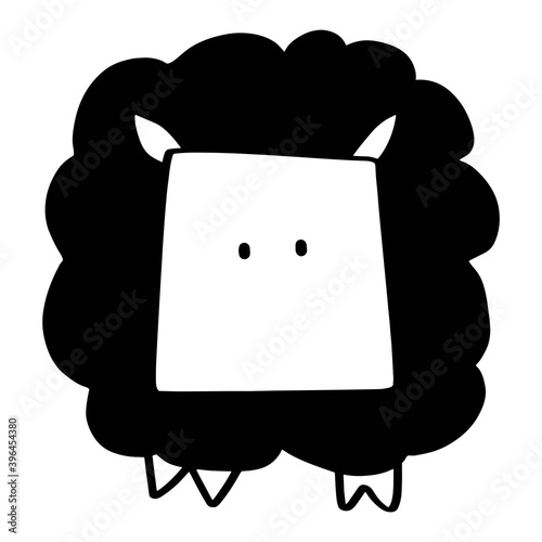 動物　毛の多い羊　01