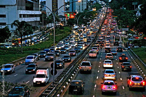 Congestionamento de transito. São Paulo.