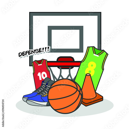 Foto Basketball set vector icon good for icon or sticker