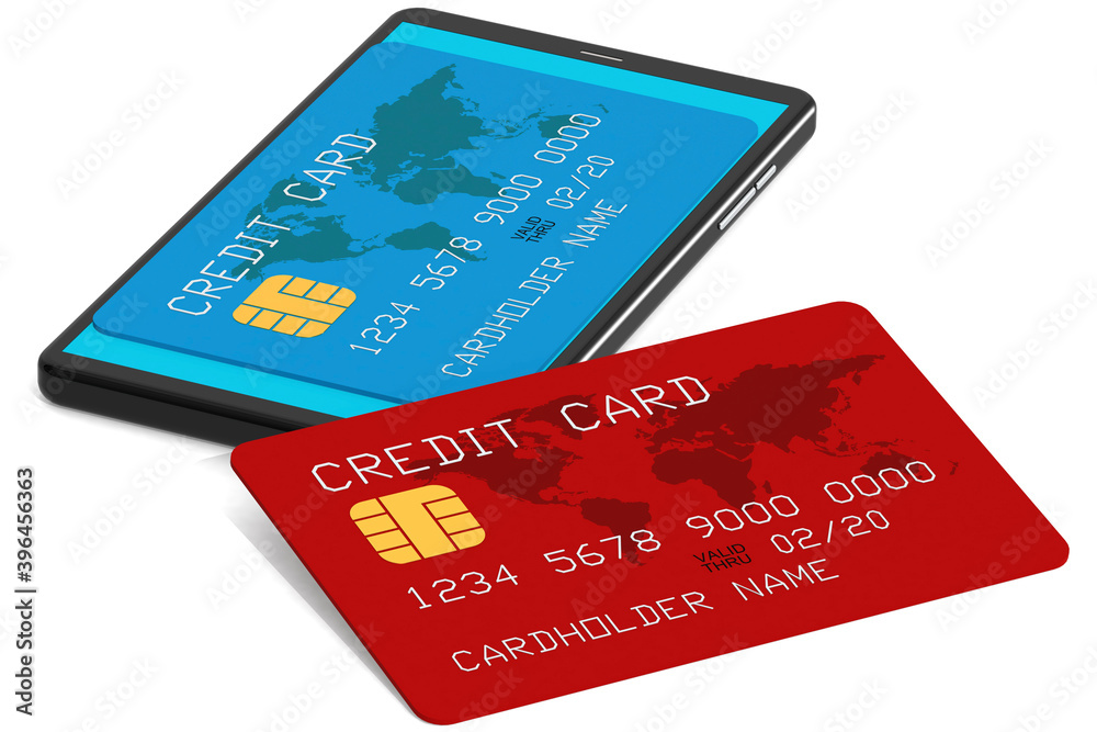 Online shopping concept with smart phone and credit card Online shopping concept with smart phone and credit card