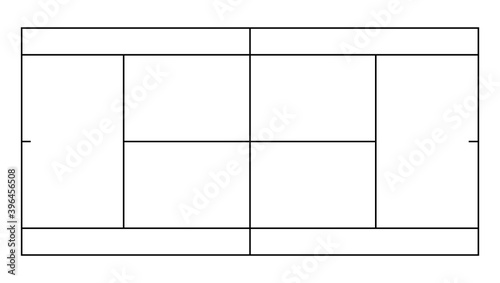 tennis court markings. Grass and ground covering. Outdoor tennis court. Sports ground for active recreation. Vector