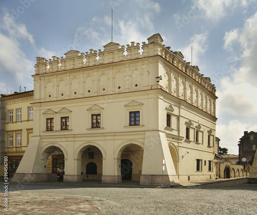 Historical Orsetti house at Market square in Jaroslaw. Poland photo