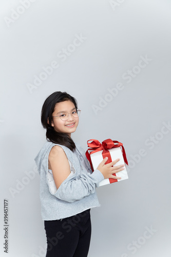 picture of beautiful girl with gift box
