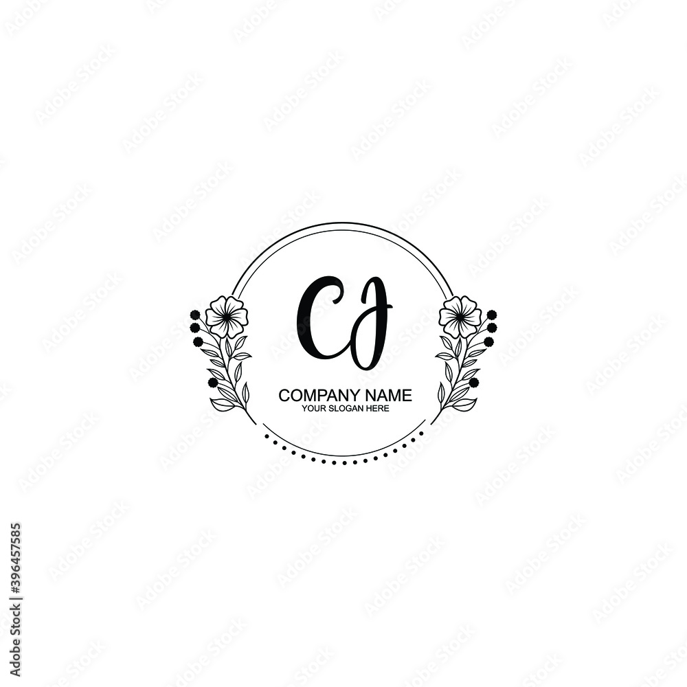 Initial CJ Handwriting, Wedding Monogram Logo Design, Modern Minimalistic and Floral templates for Invitation cards Initial CJ Handwriting, Wedding Monogram Logo Design, Modern Minimalistic and Floral templates for Invitation cards
