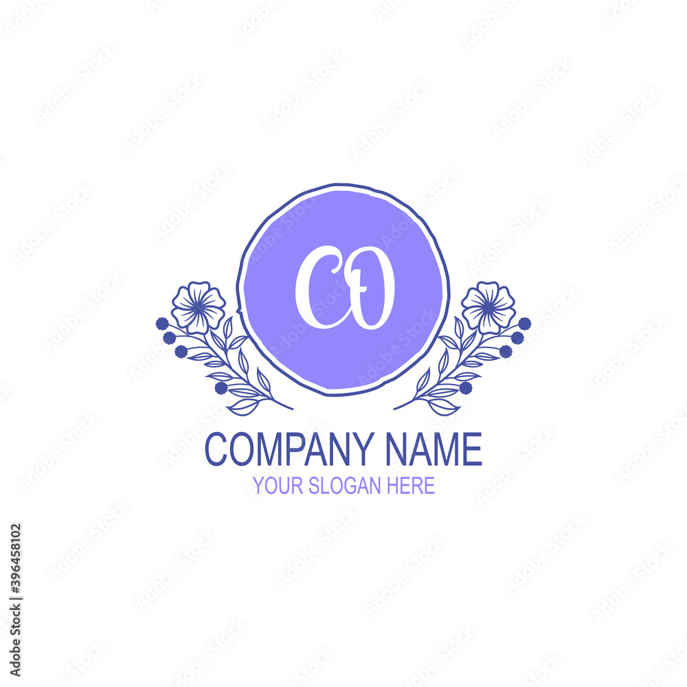 Initial CO Handwriting, Wedding Monogram Logo Design, Modern Minimalistic and Floral templates for Invitation cards	