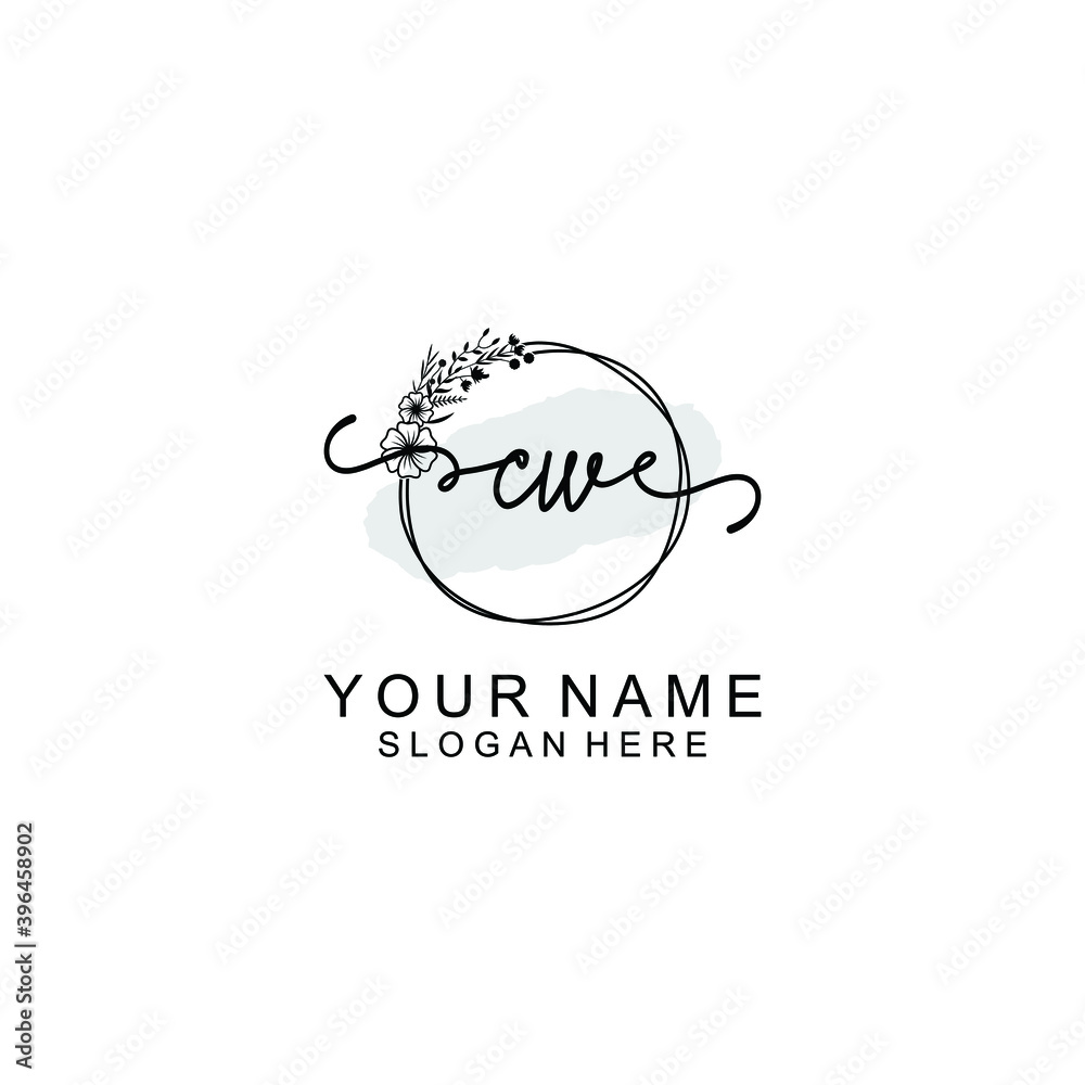 Initial CW Handwriting, Wedding Monogram Logo Design, Modern Minimalistic and Floral templates for Invitation cards Initial CW Handwriting, Wedding Monogram Logo Design, Modern Minimalistic and Floral templates for Invitation cards