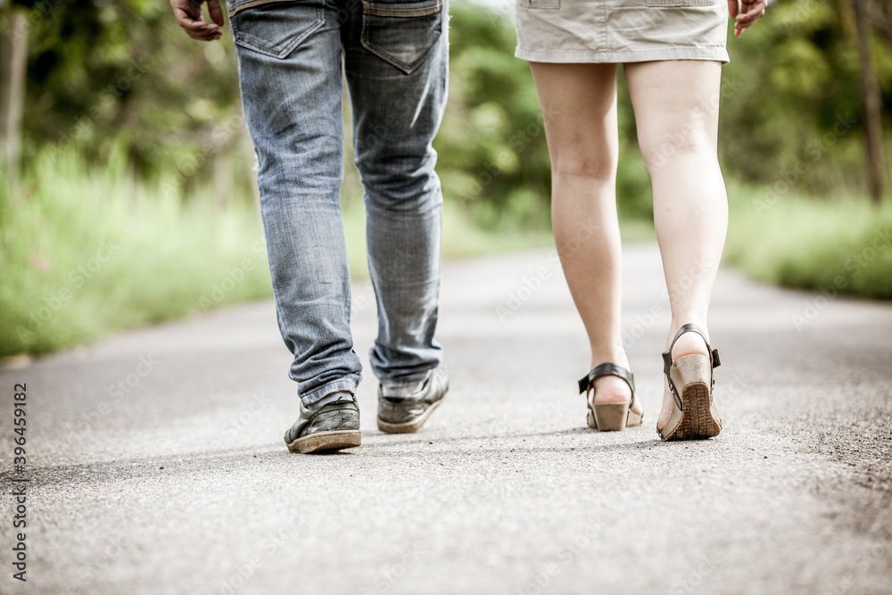 couple walking on the street