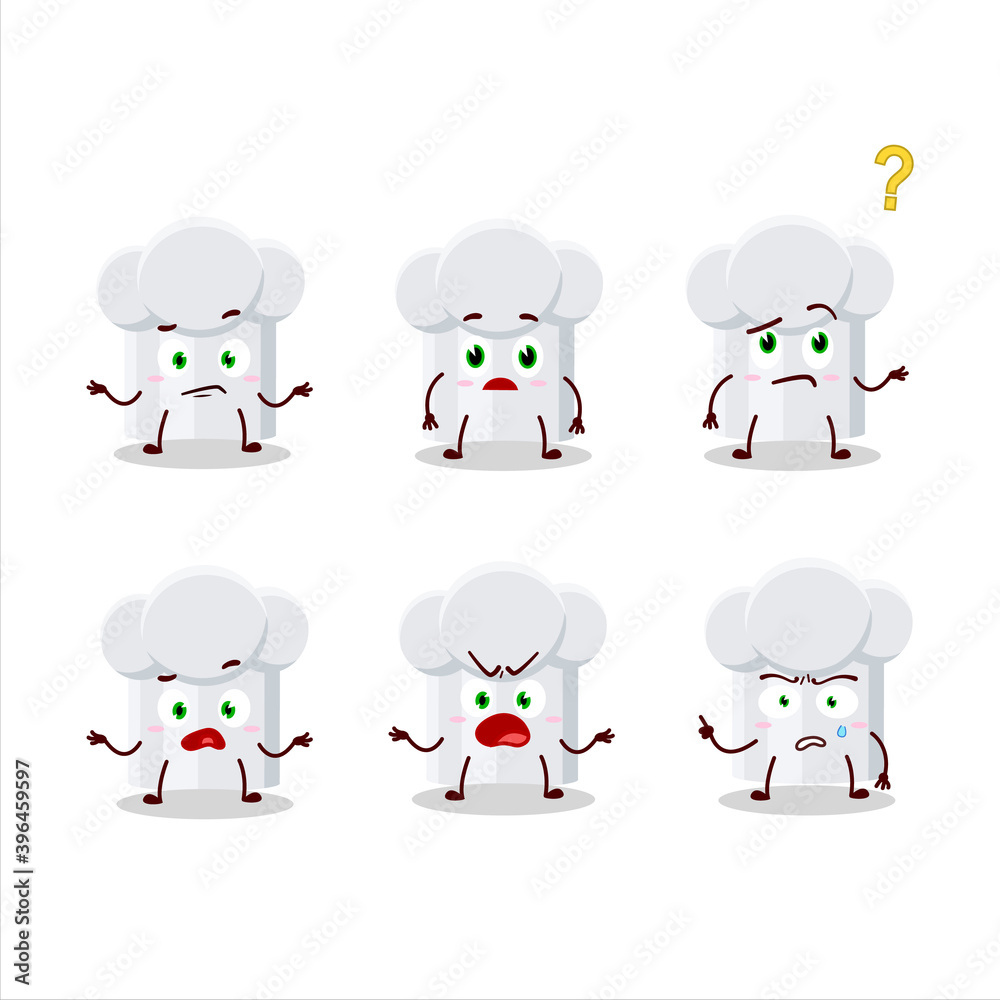 Cartoon character of chef hat with what expression