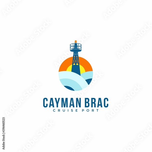 Fotografering Cruise ship port logo design inspiration