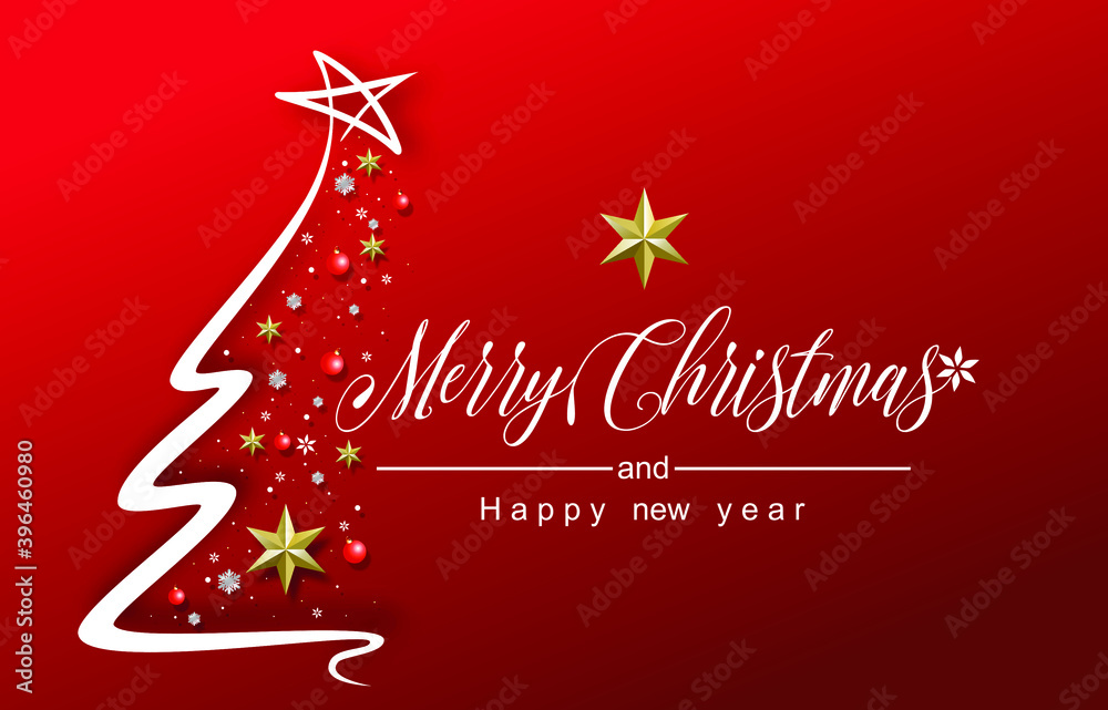 Red christmas background with star border, gold foil and silver snowflakes Stylish and elegant Christmas greeting cards Red christmas background with star border, gold foil and silver snowflakes Stylish and elegant Christmas greeting cards