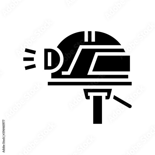 miner helmet glyph icon vector. miner helmet sign. isolated contour symbol black illustration