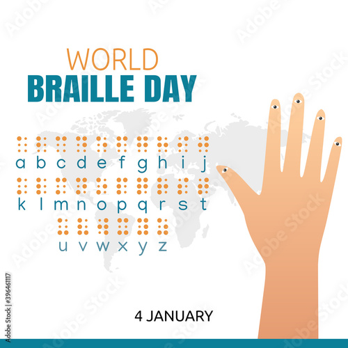 vector graphic of world braille day good for world braille day celebration. flat design. flyer design.flat illustration.