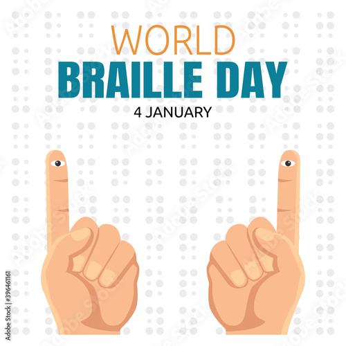 vector graphic of world braille day good for world braille day celebration. flat design. flyer design.flat illustration.