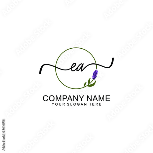 Initial EA Handwriting, Wedding Monogram Logo Design, Modern Minimalistic and Floral templates for Invitation cards